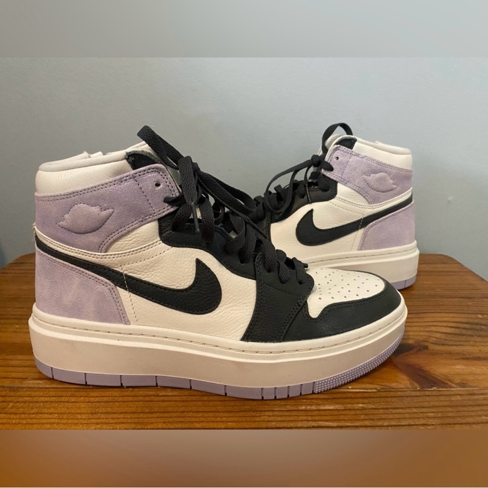 Women's Black and Purple High-Top Sneakers